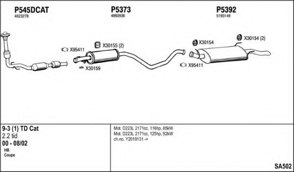 FENNO SA502 Exhaust System